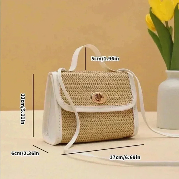 ⚠️Clearance Woven Mini Crossbody Bag Apricot - Picture 2 of 6